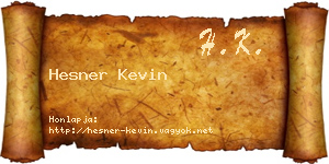Hesner Kevin névjegykártya